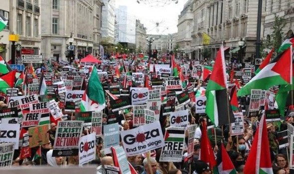 المغرب اليوم - مظاهرات التأييد للفلسطينيين  في عواصم العالم تحي ذكرى 